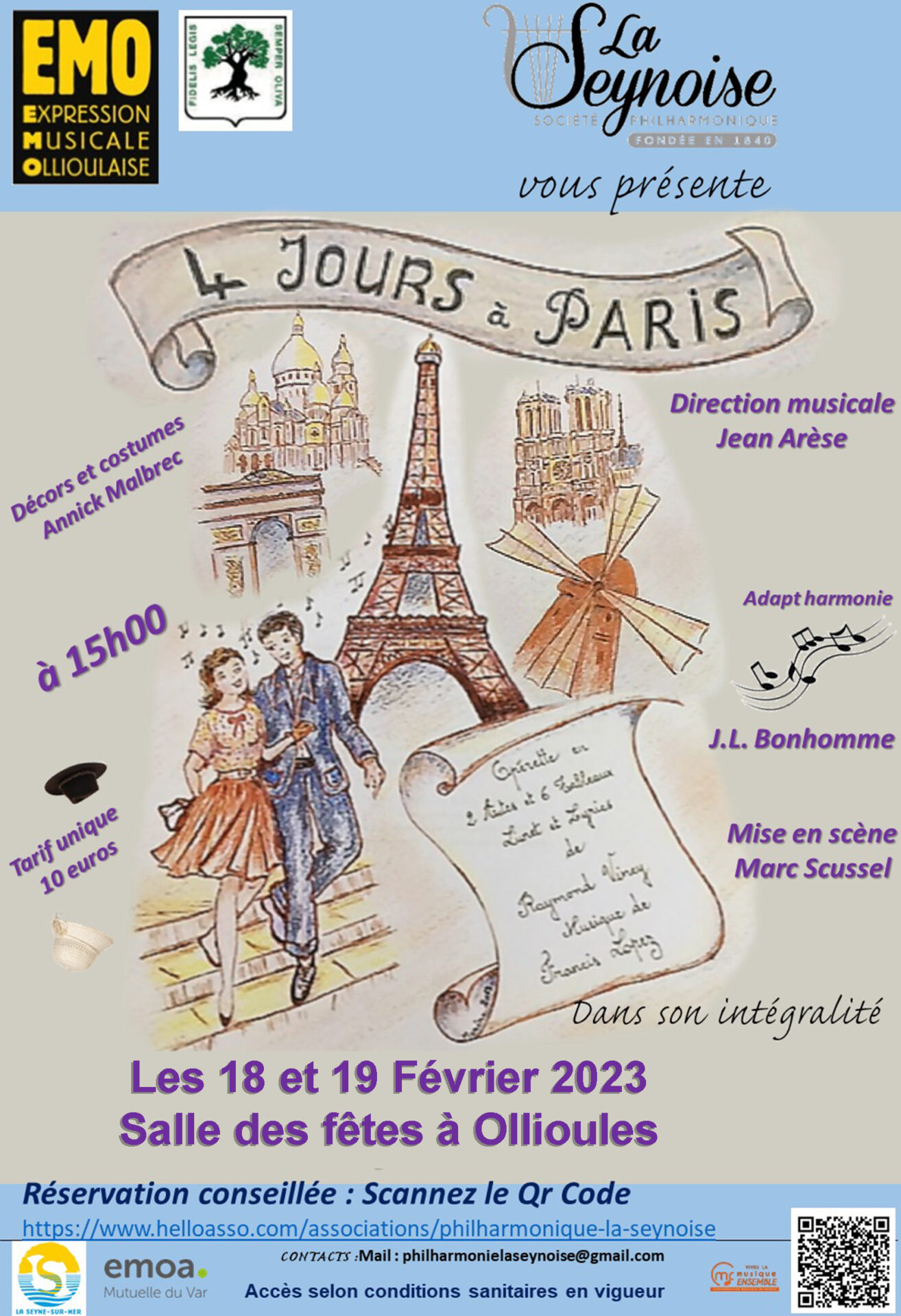 Opérette "4 jours à Paris" par la philharmonique la Seynoise Ville d